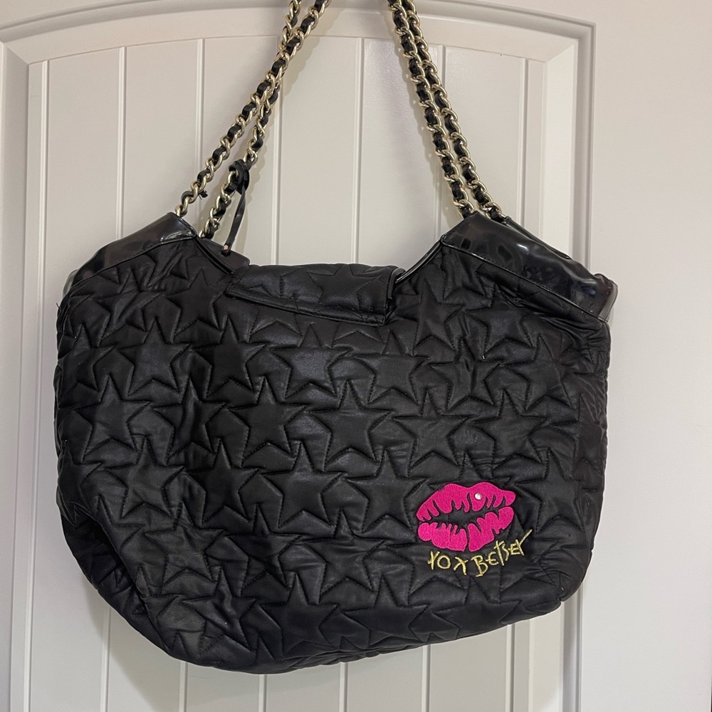 Betsey Johnson Pink and Black Shoulder Bag